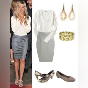 Theory Gray Pencil Skirt Knee-Length Work